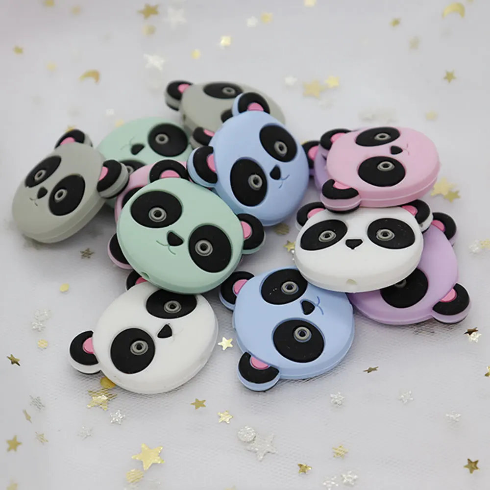 5 шт. силиконовые бусины панды 3 см детский грызунок животное Perle Силиконовые
