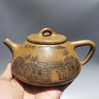 6chinese yixing zisha pottery hand carved drunk jiangnan pot duan ni kettle teapot teapot pot tea maker office ornaments