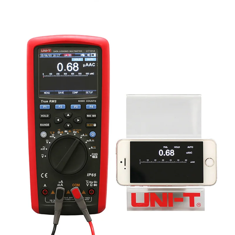 UNI T Цифровой мультиметр UT181A регистрация данных 20000 Cpture True RMS фильтр низких частот