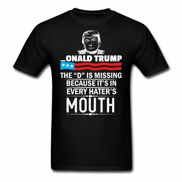 

Мужская футболка с надписью «D» из Дональда Трампа отсутствует