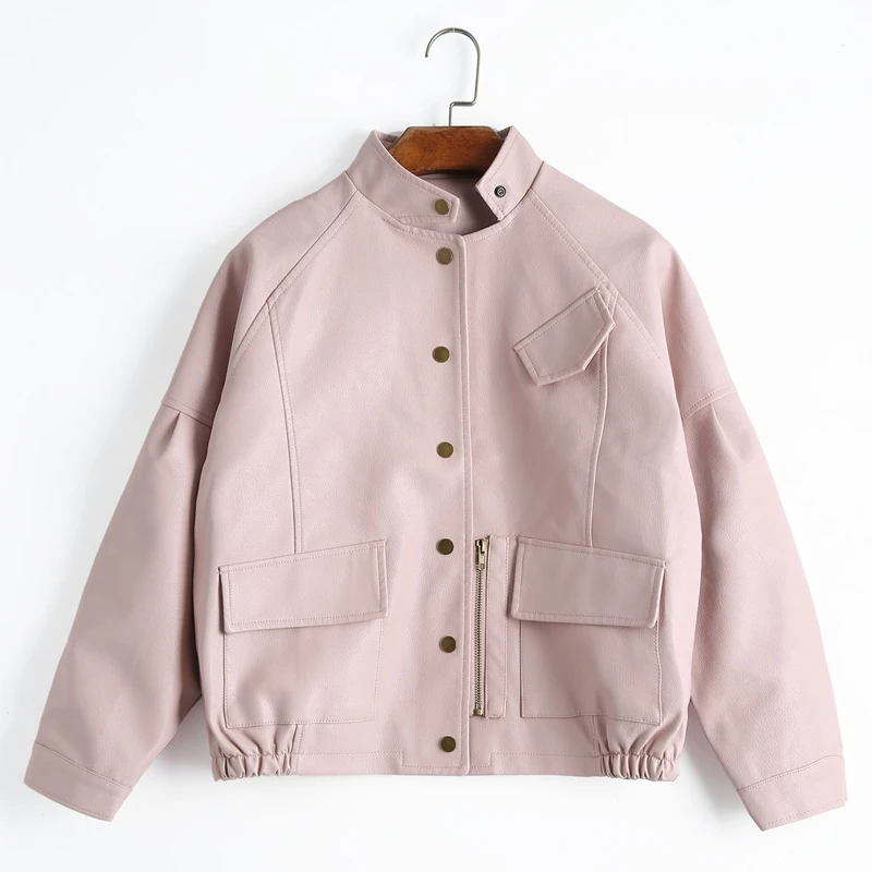 Fitaylor Осенняя винтажная куртка из искусственной кожи бейсбольная форма в стиле