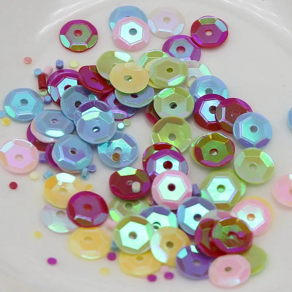 5000 шт./упак. смешанные Цвет AB 6 мм чашки с круглой свободные тесьма пайетками для