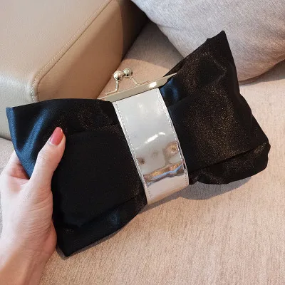 Женская сумка с бантом Роскошная вечерняя атласная бриллиантами для вечеринок