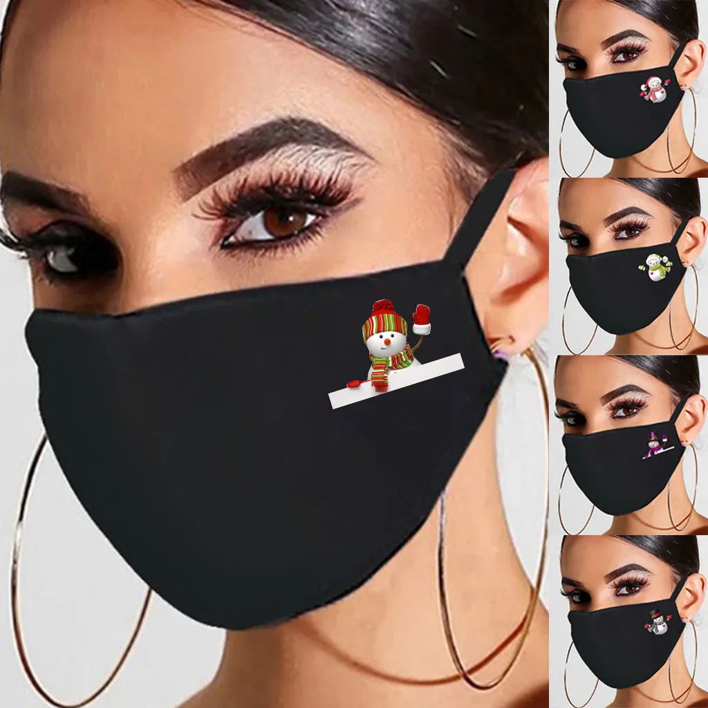 Рождественский снеговик с принтом кукла пыле смываемая маска унисекс