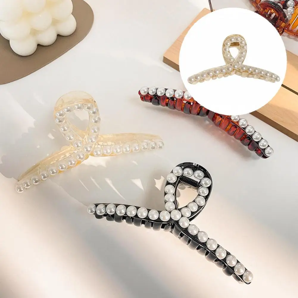 

Imitation Pearl Lightweight Faux Pearl Anti-Slip Hair Claw Clamp Hair Accessories