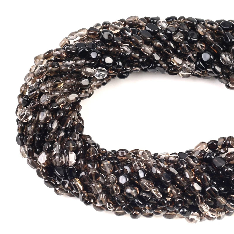 Бусины из гравия овальной формы 5*8 мм бусины натурального коричневого кварца для