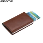 EZONE кожа Бизнес держатель для карт Бизнес кошелек Анти-кражи и антимагнитными свойствами RFID Бумажник для кредитных автоматическое извлечение карты Чехол в подарок