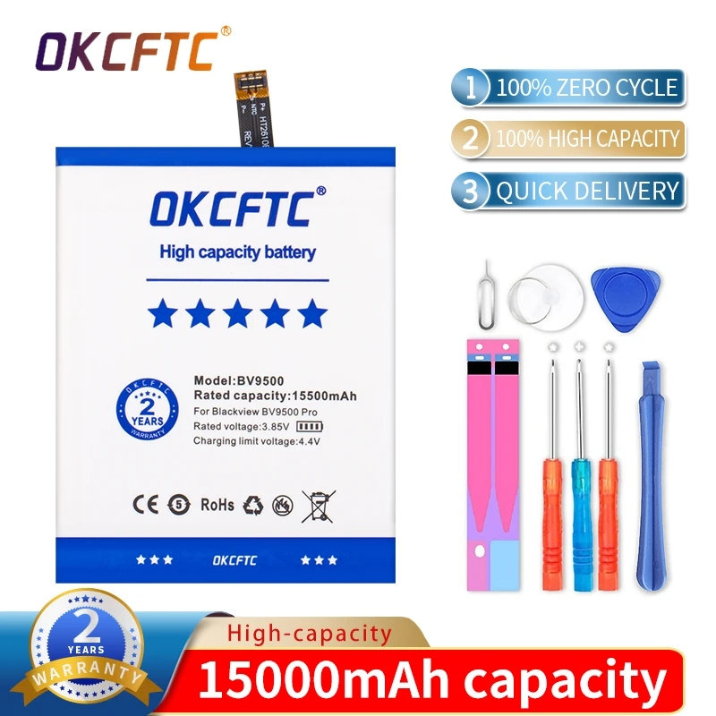 

OKCFTC новый оригинальный аккумулятор 15000 мАч BV 9500 для Blackview BV9500 Pro MT6763T 536380 телефон + номер отслеживания