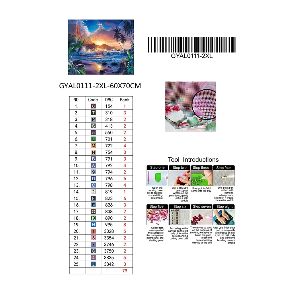 

Full Drill Sunrise Sea Wave 5D Diamond Painting Embroidery DIY Cross Stitch Kits