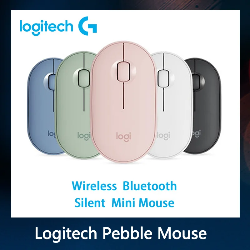 Logitech галька Беспроводной Bluetooth мышь светильник бесшумный мини 1000 Точек на дюйм