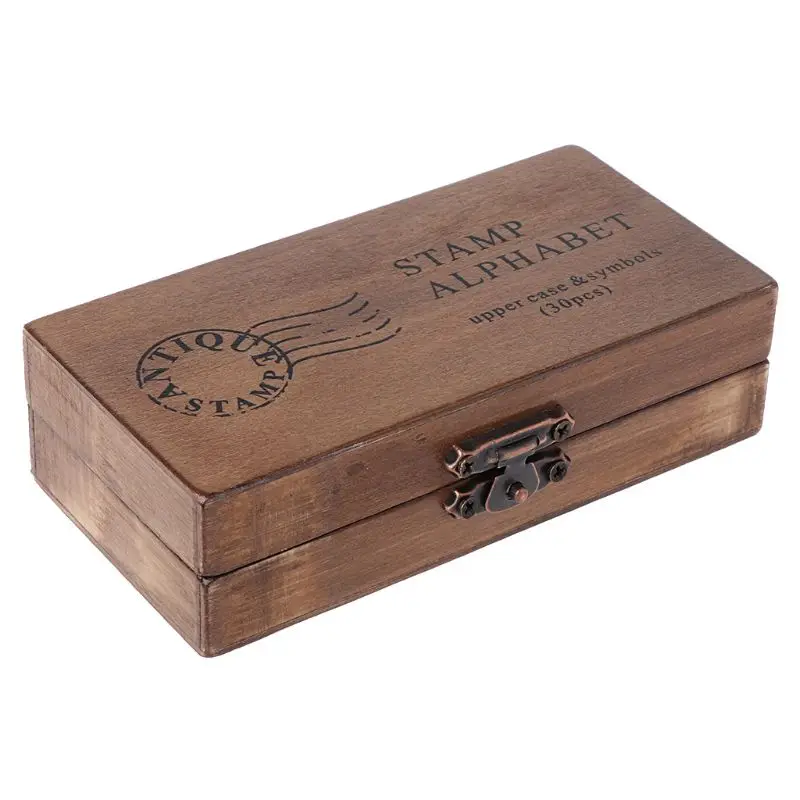 30 шт./компл. ретро буквы алфавита прописные строчные деревянный комплект