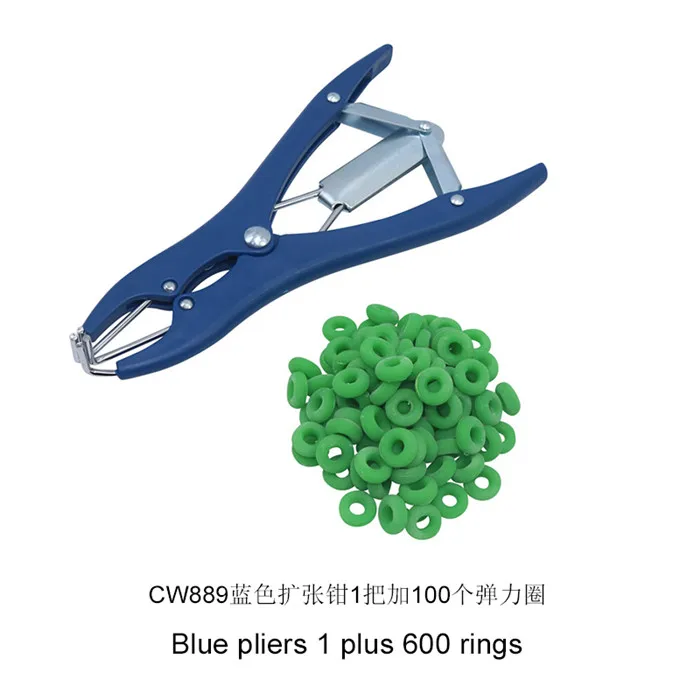 Pliers 1 ring 100 1 Набор, оборудование для удаления хвоста свиньи, 1 упругие плоскогубцы+ 100 шт. упругие кольца для разведения животных, плоскогубцы для кастрации - Цвет: Pliers 1 ring 100