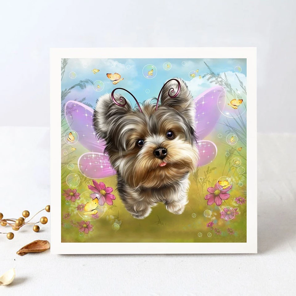 DIY Алмаз Вышивка Собака Крестом Площади 5D Мозаика Мультфильм Украшения Дома