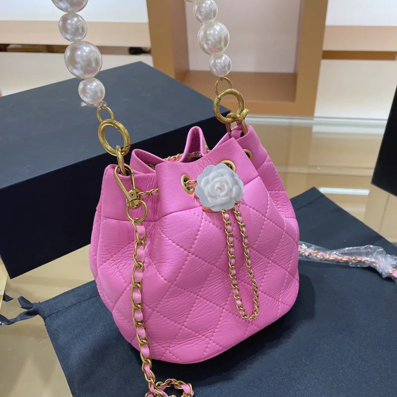 

Handle Bag Women Retro Handbag PU Leather Shoulder Totes Vintage Top Handle Bag Female Bags Clutch Bucket Pearl Bag sac main