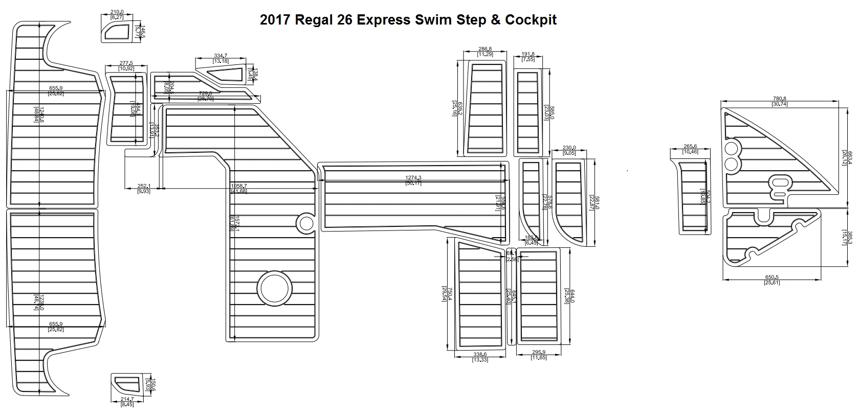 2017 Regal 26 Express плавающий шаг и коврик для кокпита лодка EVA Тиковый настил 1/4 &quot6