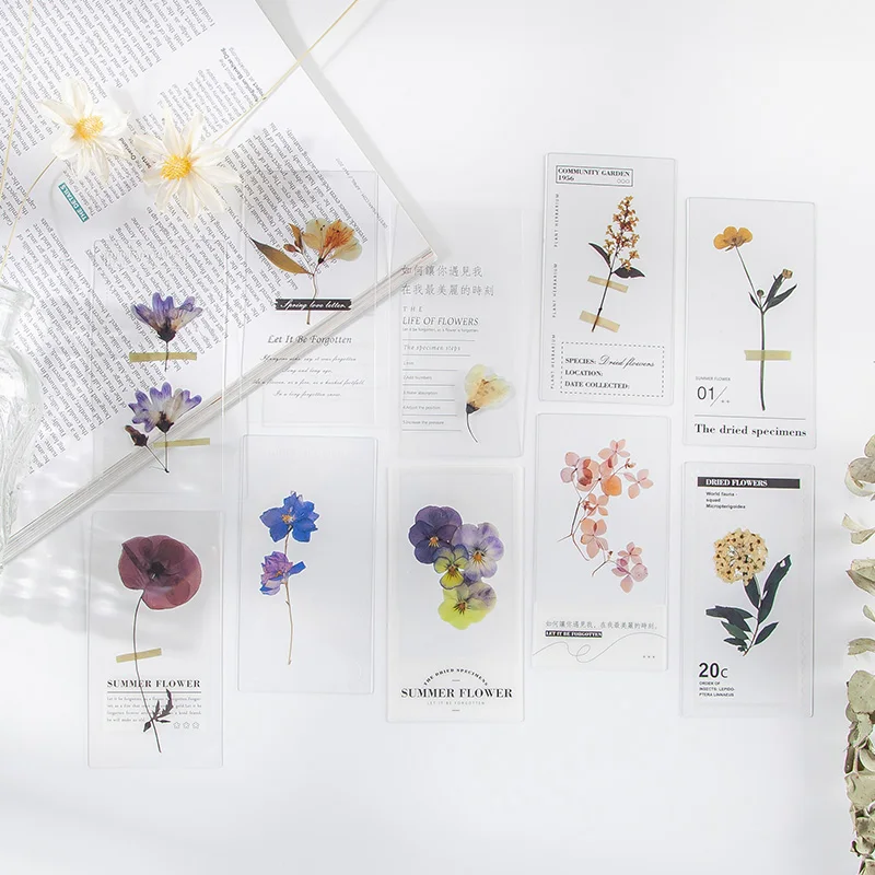 Коллаж с цветами и листьями 10 шт./лот прозрачный материал для домашних животных