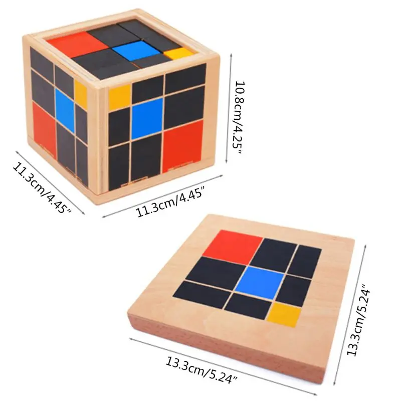 

Early Learning Educational Toys Montessori Wooden Trinomial Cube for Toddlers Preschool Training Learning Toys Great Gift