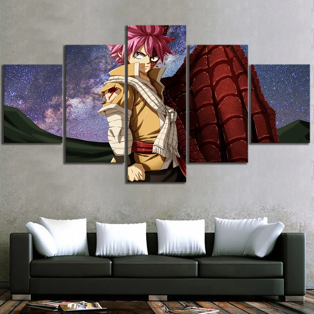 

Modular Canvas Prints 5 Pieces Elf Tail Animation Wall Art Paintings Home Posters For Living Room Framework