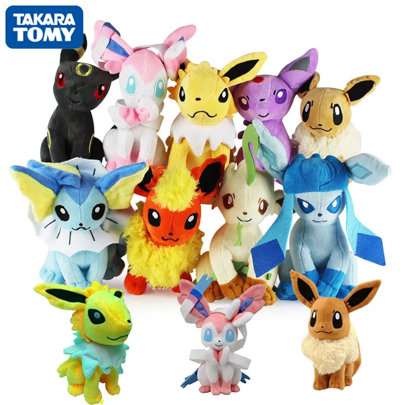 TAKARA TOM 22 см плюшевые куклы POKEMON Kawaii Glaceon Umbreon Leafeon Jolteon Espeon Flareon Evee Sylveon
