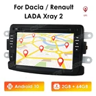 Автомобильный стереоплеер 2 ГБ + 64 ГБ, 2din, Android 10, для Renault Dacia Duster, Sandero, beargy, Dokker, автомобильное радио, GPS-навигация, мультимедиа, Wi-Fi