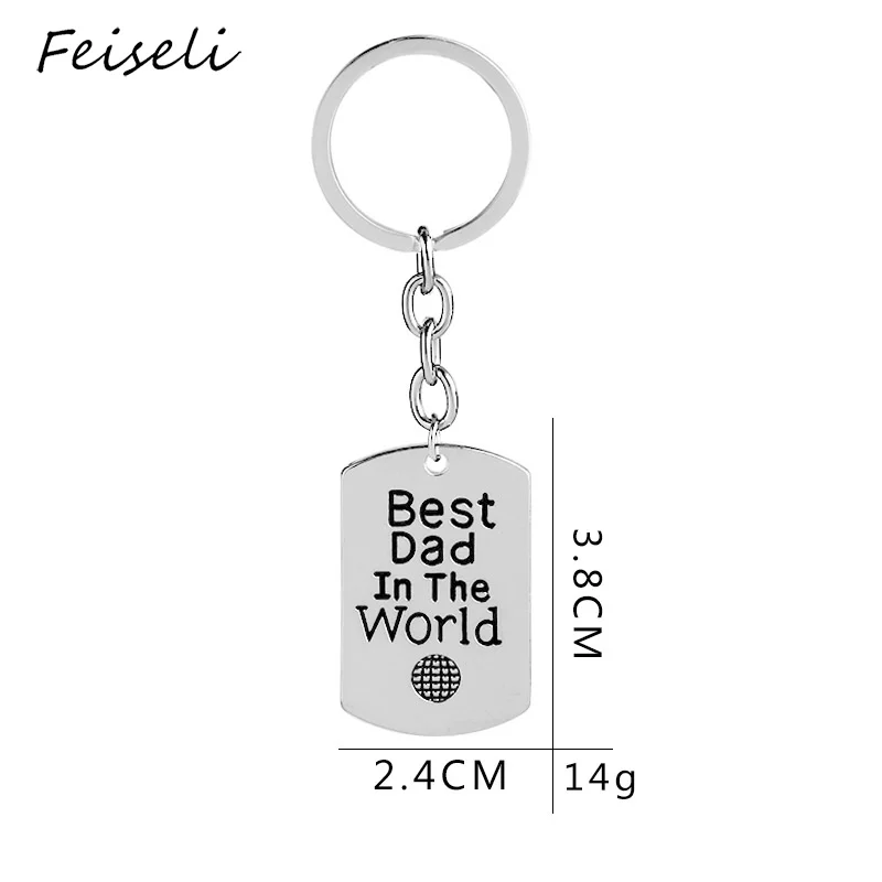 Feiseli креативное Письмо лучший папа мир Отец День брелок для мужчин земной узор
