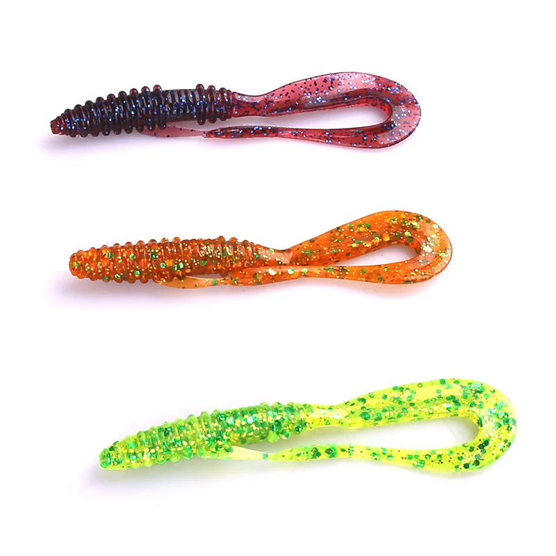Ardea Soft Lures 75mm 1.7g Silicone Bait Artificial Worm Curly jigging tail Bass Wobblers Swimbait Fishing Tackle