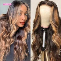 adugii 427 highlight wig brazilian body wave wig highlight lace front human hair wigs honey blonde ombre lace front wig remy