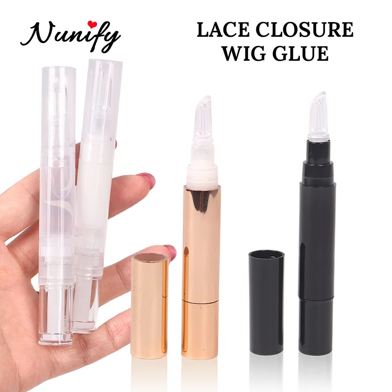 2Pcs Transparent Wig Glue Pen + 1Pcs White Ultra Hold Glue For Lace Wigs Nunify Gel Tape For Hair Adhesive Hair Bonding Glue