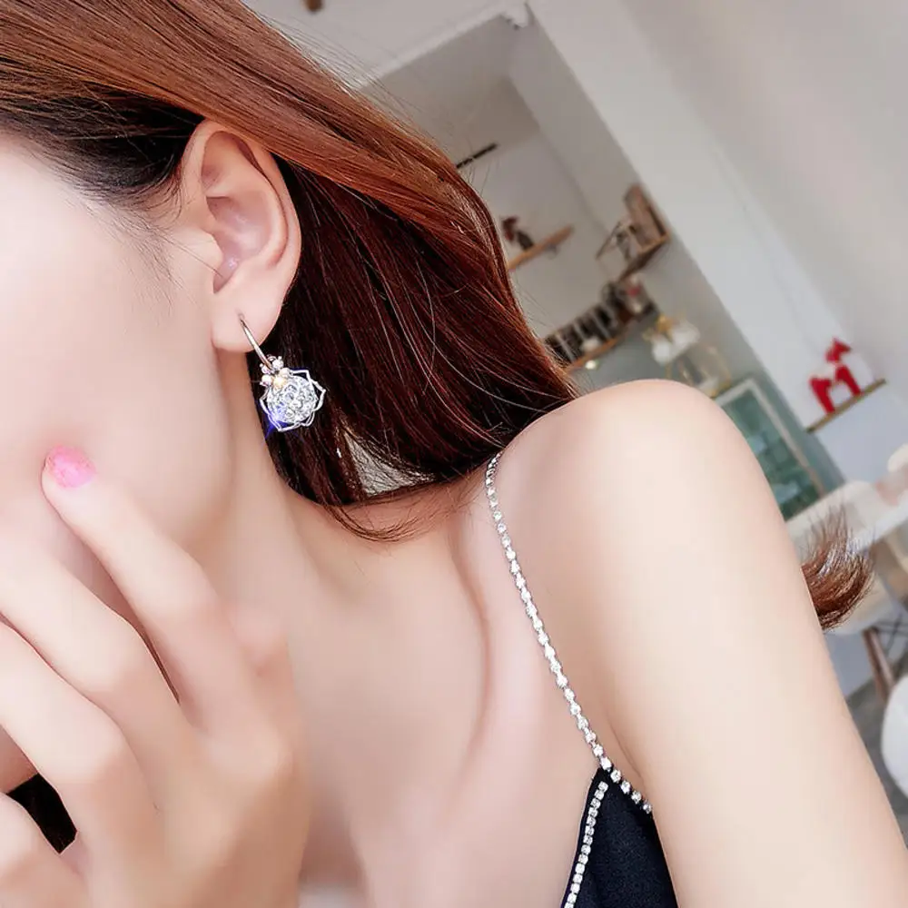 Женские серьги-подвески с фианитами 1 пара изысканные висячие серьги золотого