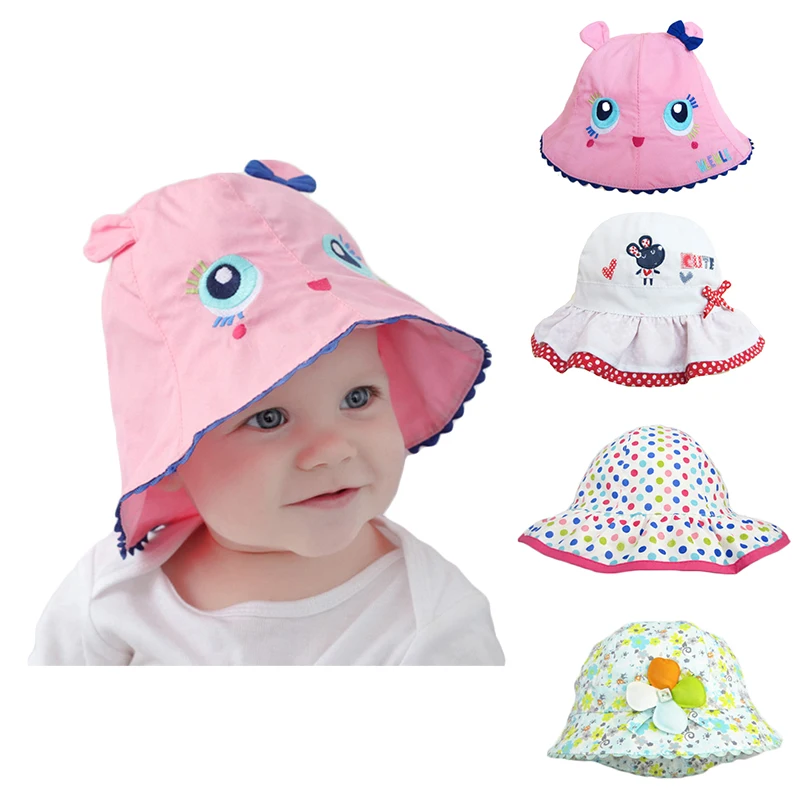 Summer Girls Hat Cute Outdoor Baby Sun Beach Wide Brim Toddler Kids Cap Floral Owl | Детская одежда и обувь