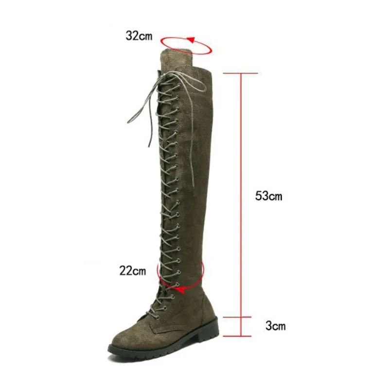 Женские теплые сапоги выше колена на шнуровке | Спорт и развлечения