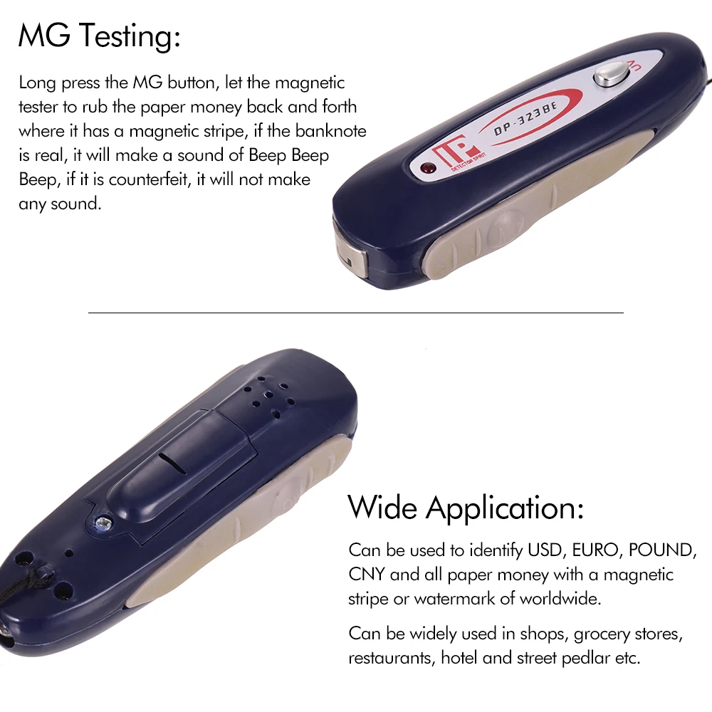 2 в 1 портативный детектор банкнот с магнитной и ультрафиолетовой