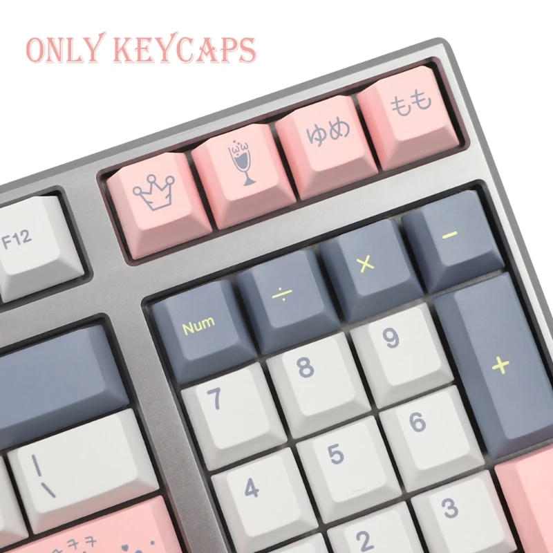 

R9JA 135Pcs PBT Dye Sublimation Keycap Momo Yume Key Cover for Mechanical Keyboard