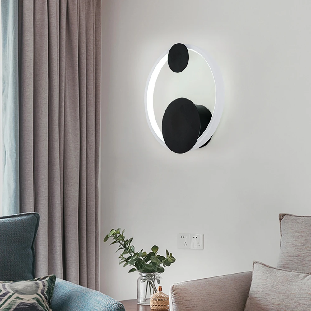 

Sanmusion living room wall lights fixtures tv background decor led light bulbs aluminum body 100-240v night lamp