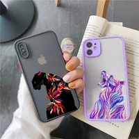 colorful leopard flower phone case for iphone x xs max xr 13 12 11 pro max for iphone 6s 7 8 plus se 2020 hard translucent cover