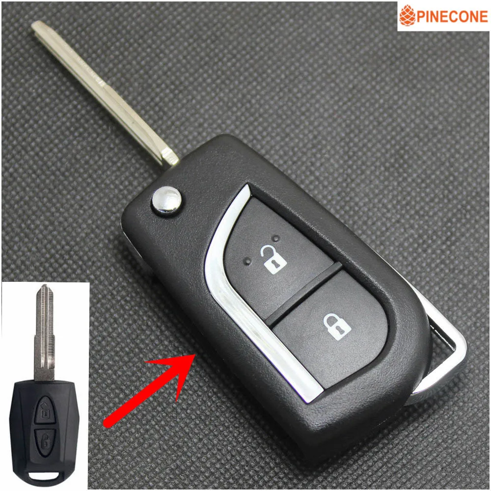 

PINECONE Key Case for CHANGAN HONOR 2 Buttons Uncut Right Blade Modified Remote Blank Key Shell Fob 1 PC
