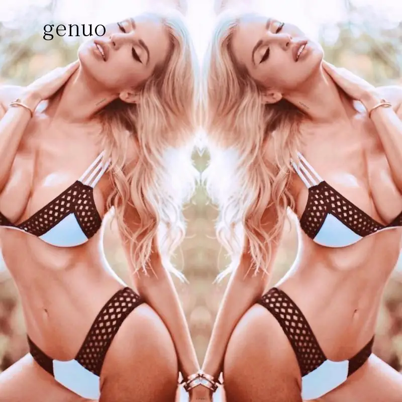 

Строка сетки комплект бикини с высокой купальник, пуш-ап, сексуальный женский купальник купальники Треугольники ванный комплект бикини бра...