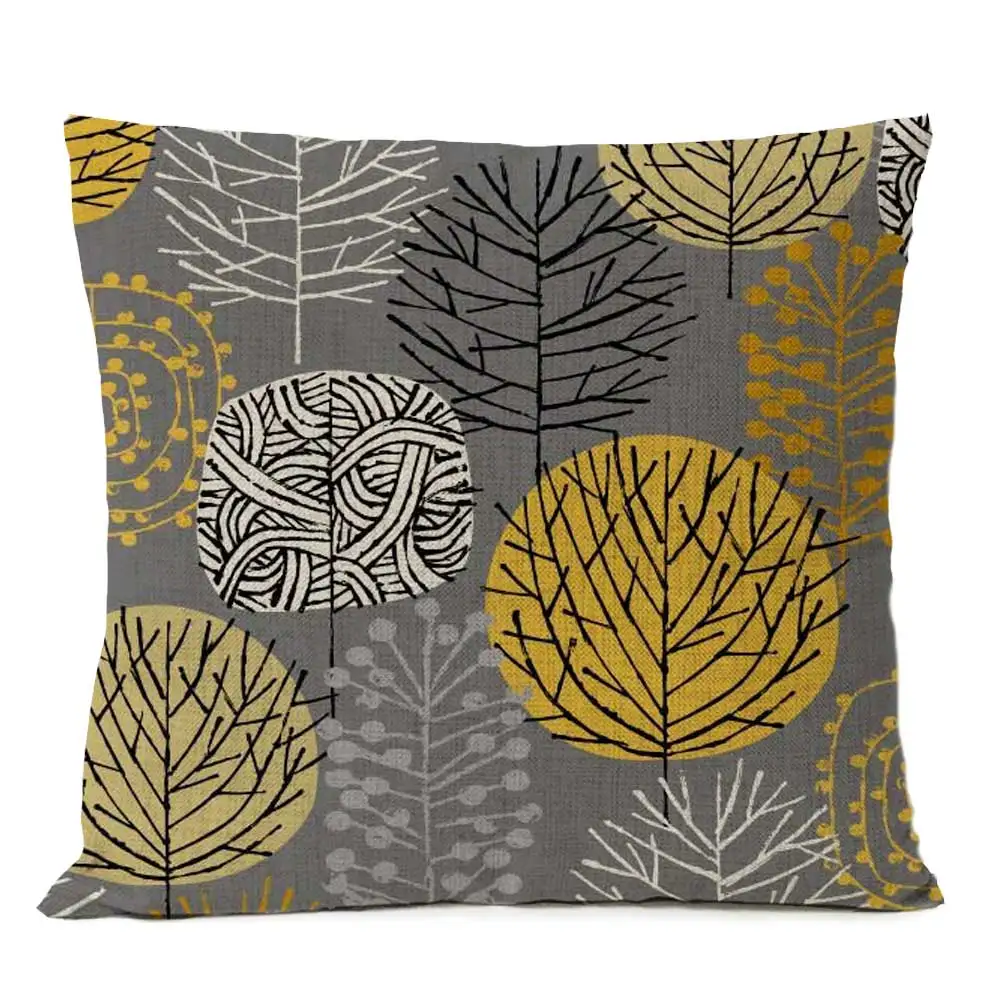 

Лен/хлопок чехол для подушки 50x50 с цветочным принтом