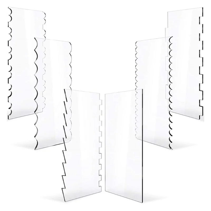 

6 шт., прозрачный акриловый скребок для торта