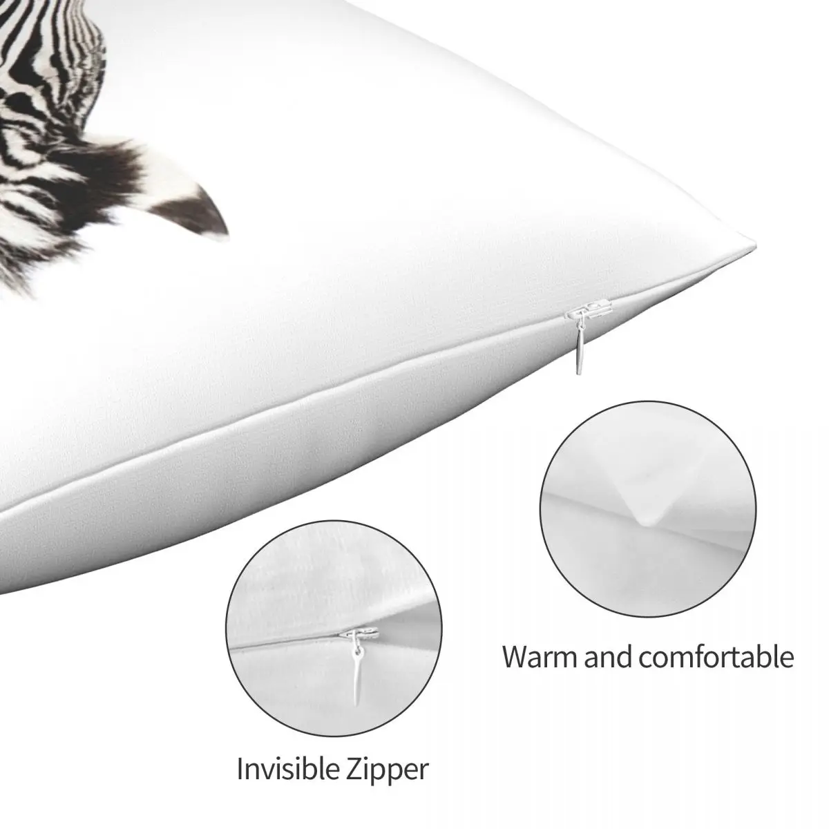 Zebra Bubble Gum Nursery Square Pillowcase Polyester Linen Velvet Zip Decor Throw Pillow Case Home Cushion Cover 18" | Дом и сад