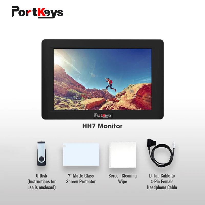 Монитор PortKeys HH7 4k 7 'ƉD LUT 4K HDMI кабель совместимый с камерой монитором wHistogram для