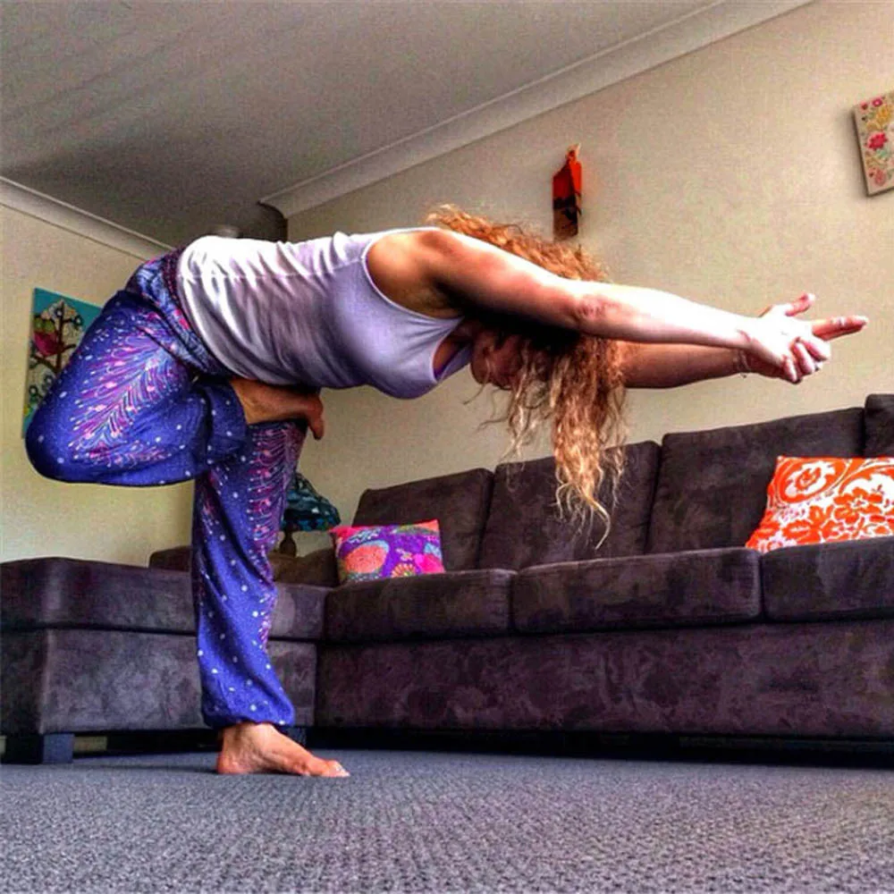 Пляжные брюки в богемном стиле свободные винтажные шаровары унисекс для фитнеса