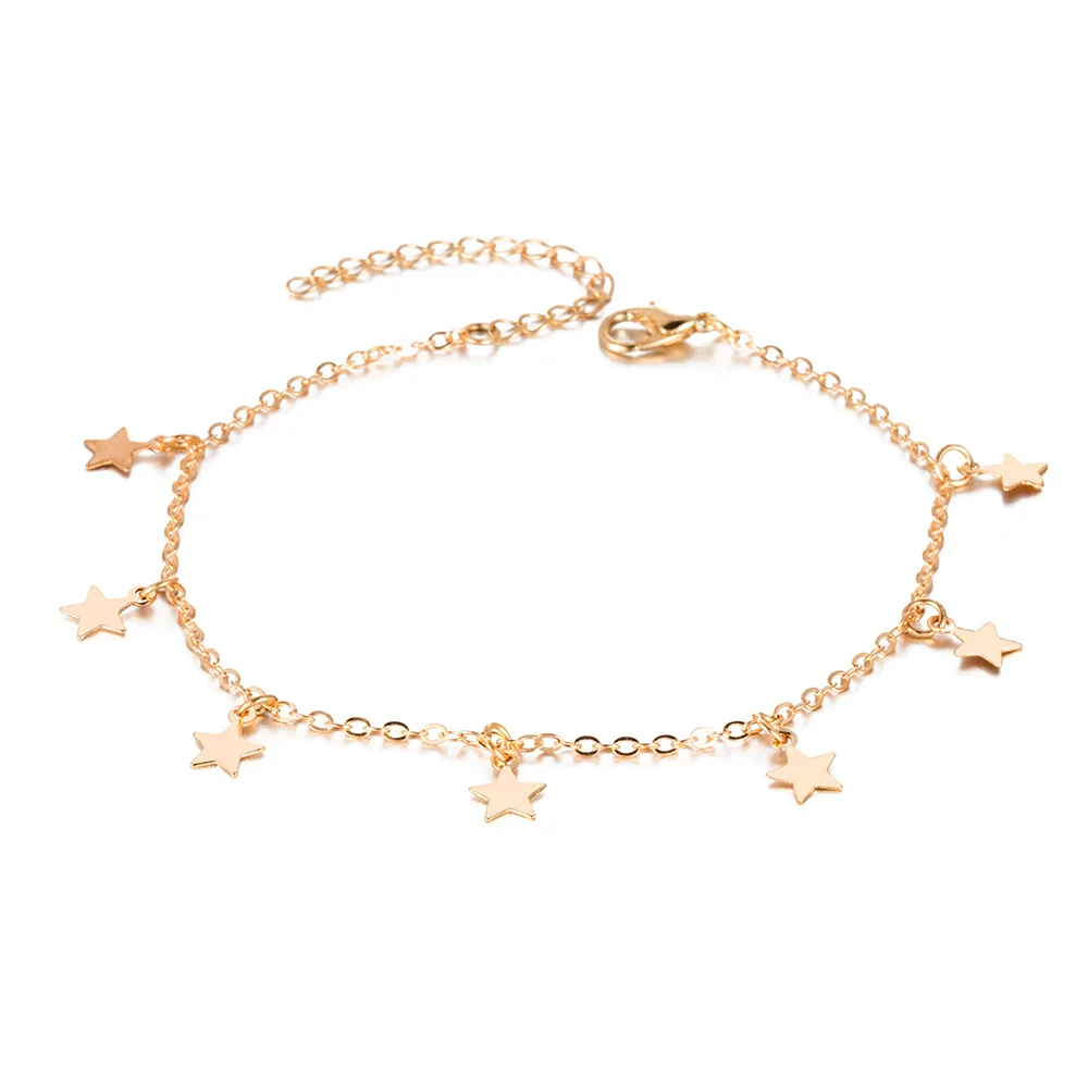 

Simple Star Fashion Anklet for Women Beach Leg Bracelet Charm Anklets Jewelry Gift Golden Silver Fashion Jewelry jewelry