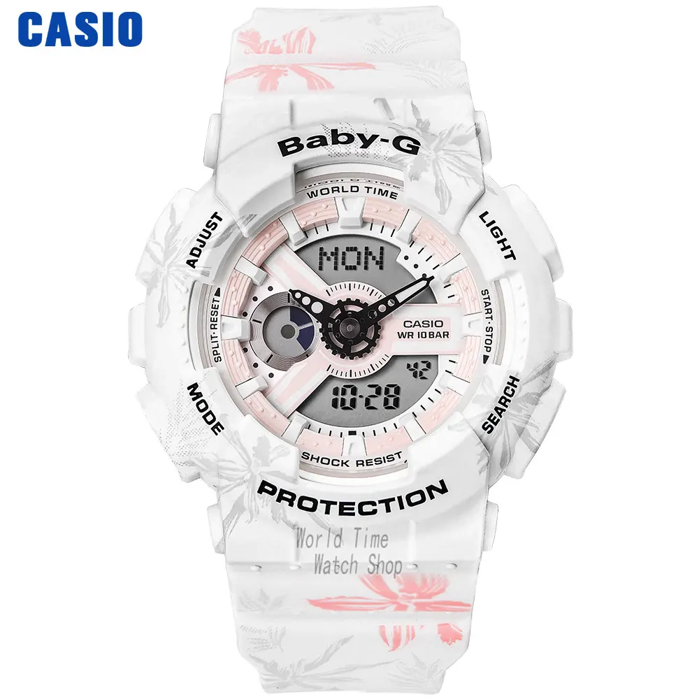 BA110CF7A-1 Часы Casio BABY-G Женские кварцевые спортивные часы мода рестинг на открытом воздухе спортивные двойные водонепроницаемые baby g Часы BA-110 BA-111 - Цвет: BA110CF7A-1