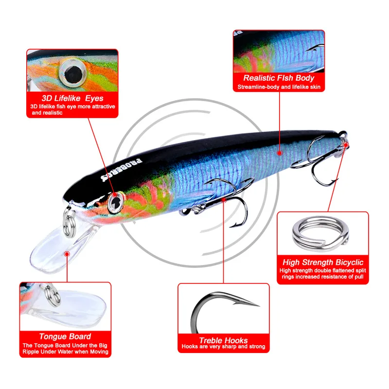 PROBEROS 11 см г рыболовные приманки SP Minnow Swimbait Crankbait воблер искусственная жесткая