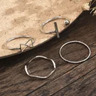 Комплект старинных колец готика металлический сплав полый браслет в стиле панк круглое отверстие женское кольцо на палец для девочек и женщин; Обувь для вечерние Бижутерия Подарки
