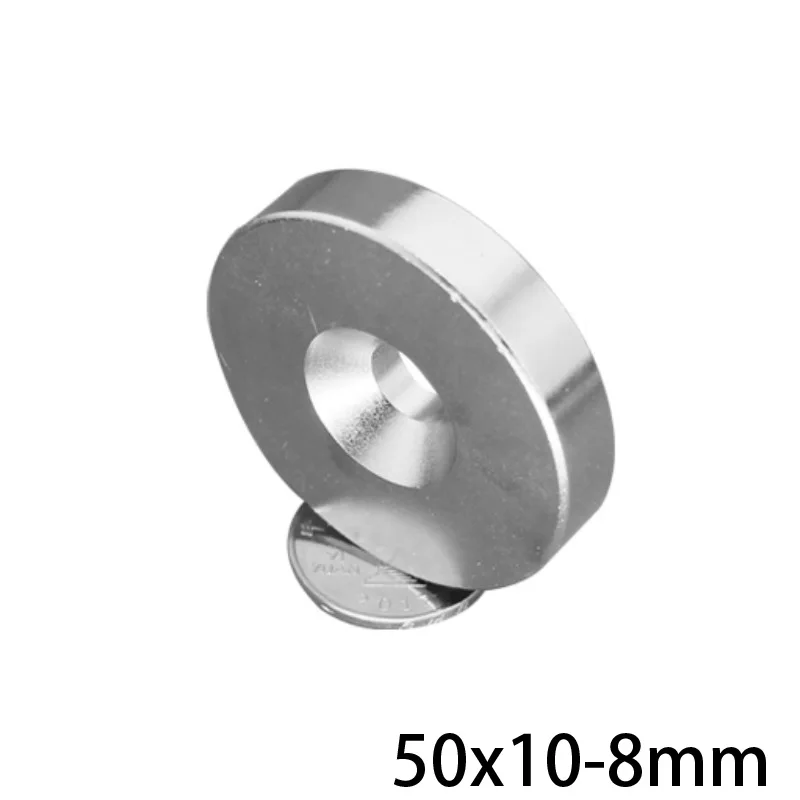 1/2/3/5 шт. 50x10-8 Сильный цилиндр редкоземельный магнит 50*10 отверстие 8 мм Круглые