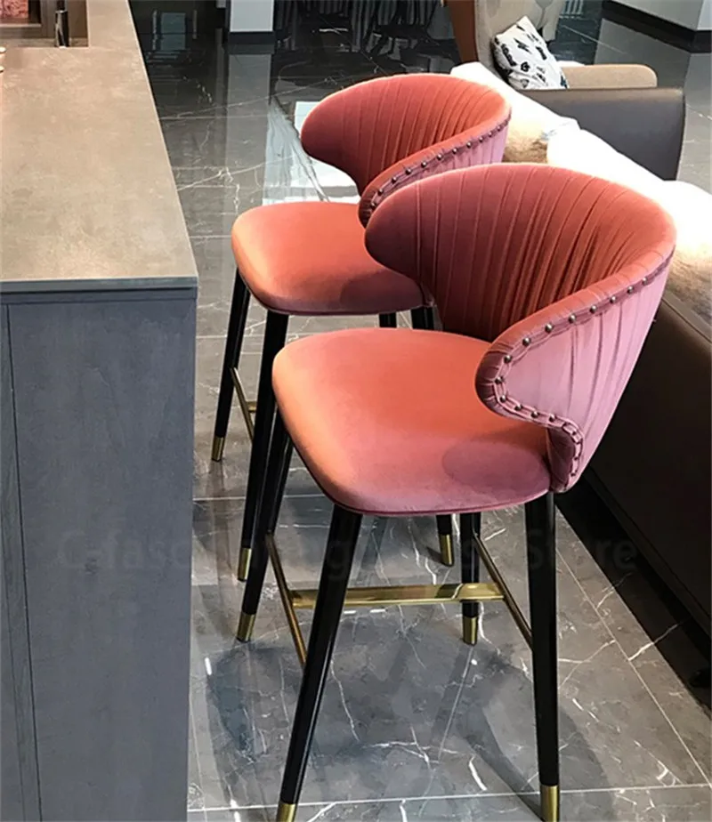 Nordic Кухня стул барный из массива дерева бытовой высокий светильник