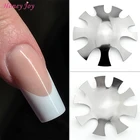 Профессиональный триммер для французских ногтей в форме миндаля, 9 размеров, легкая улыбка, V-образный вырез для акриловых ногтей, розовый, белый, для французских ногтей