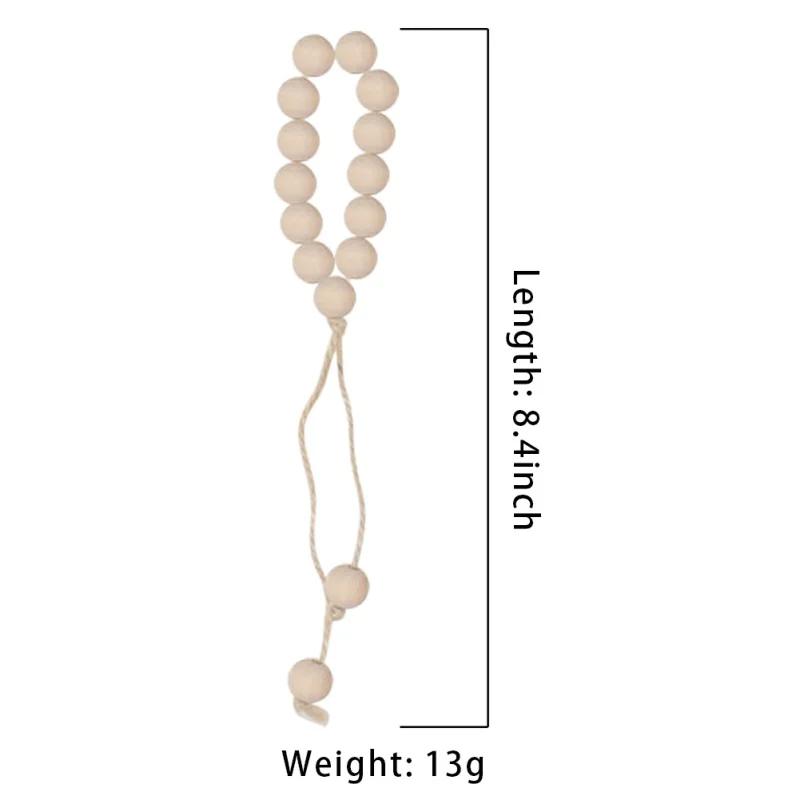 Деревянная гирлянда с бусинами 4 шт. кольца для салфеток кисточки деревенский